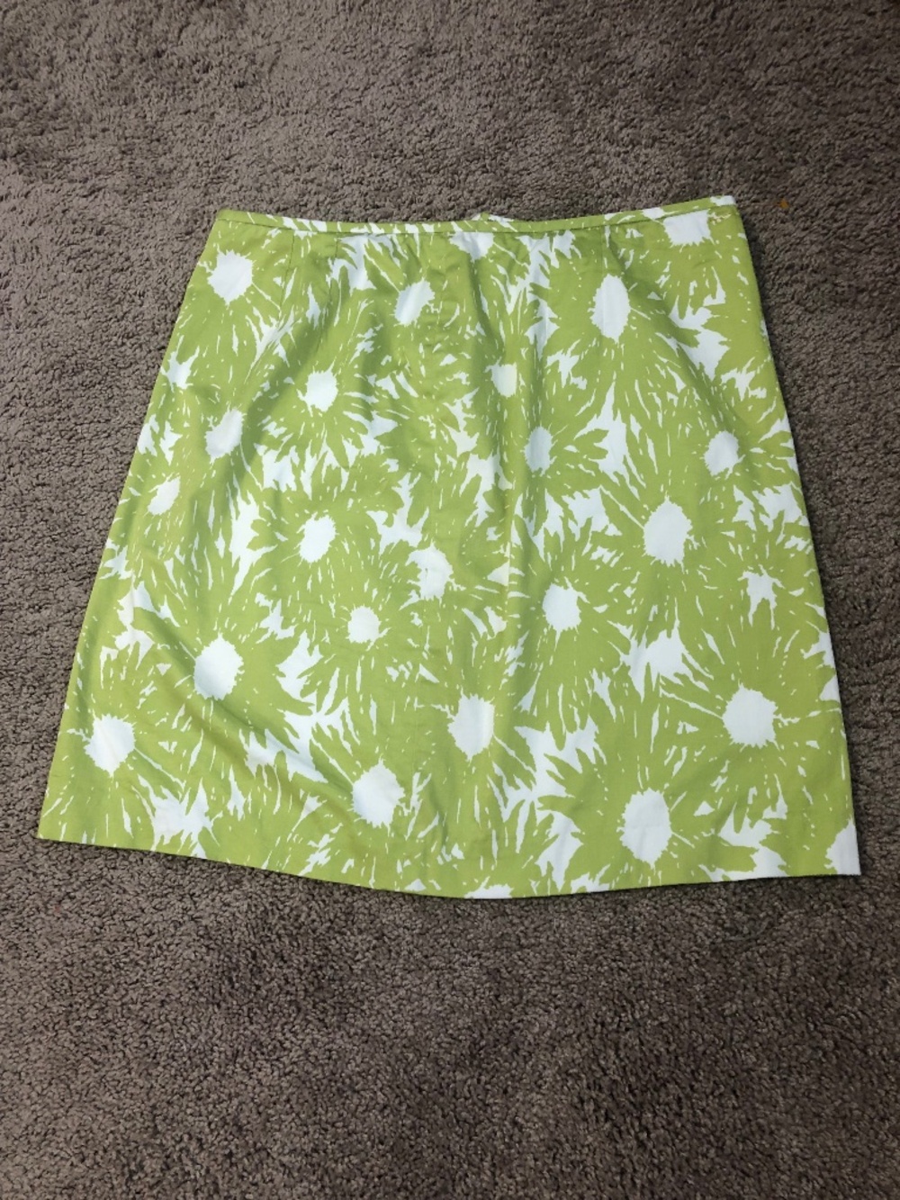 Talbots VTG Lime Green/White Accent Pencil Summer Skirt Size 14